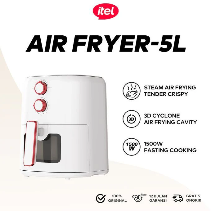 itel 5L Temperature Control Oil-free Air Fryer (IAF-001) Airfryer - Image 3