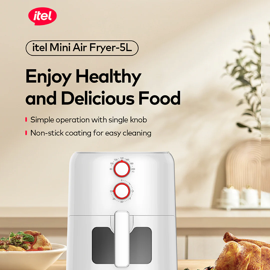 itel 5L Temperature Control Oil-free Air Fryer (IAF-001) Airfryer - Image 4