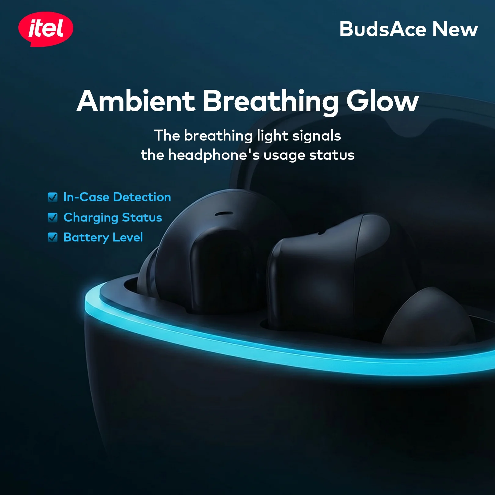 BudsAce Wireless Earbuds – Premium Breathing Light, 13mm Driver, 4-Mic ENC - Image 3