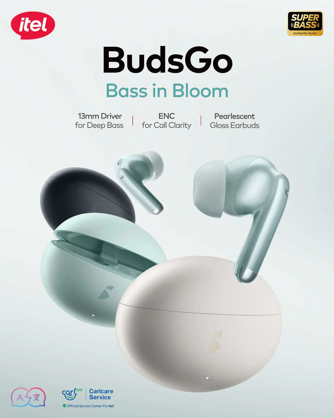 BudsGo 13mm Driver for Deep Bass ENC Call Clarity Pearlescent Gloss Comfortable In-Ear Fit 24hr playtime - Image 4