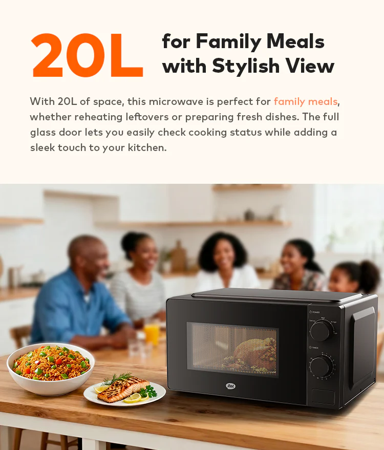 itel 20L Microwave Oven – 5 Power Levels, Defrost Function & 35-Min Timer - Image 3