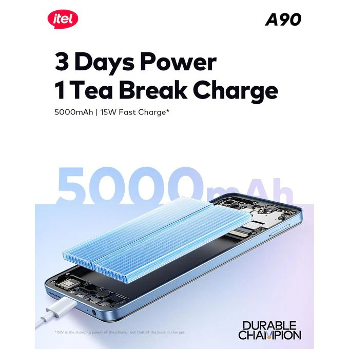 itel A90 6.6" 90hz Dynamic Display 5000mah 15W Fast Charge Android 128+4gb - Image 4