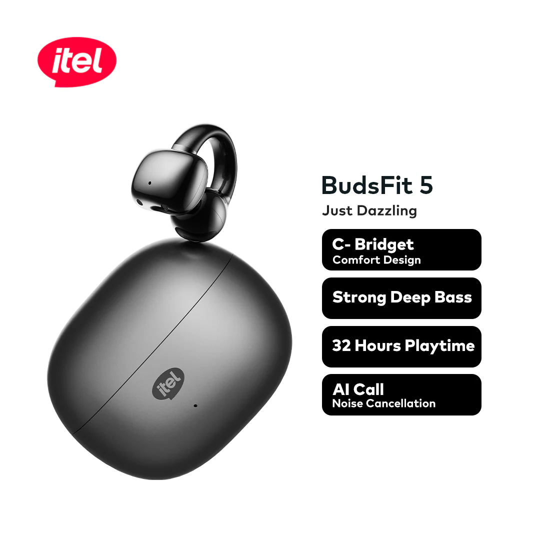 itel BudsFit 5 Earbud C-Bridge Design AI NC IP54 32hrs playtime - Image 2
