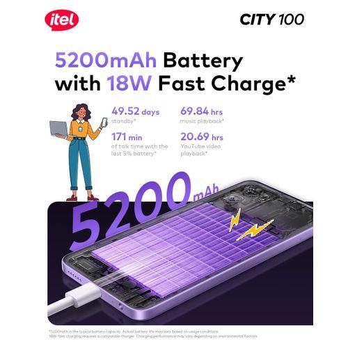 itel City 100 Slim Design 5200mAh 128/4+6gb Drop Resistant - Image 3