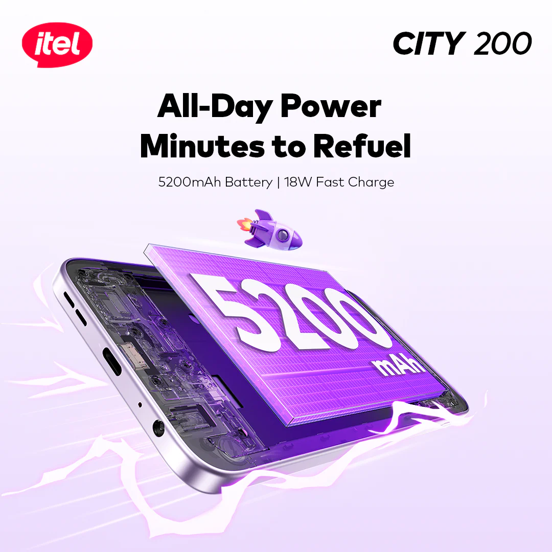 itel City 200 Smartphone – 6.78” 120Hz Display, 50MP AI Camera, 5200mAh Battery - Image 5
