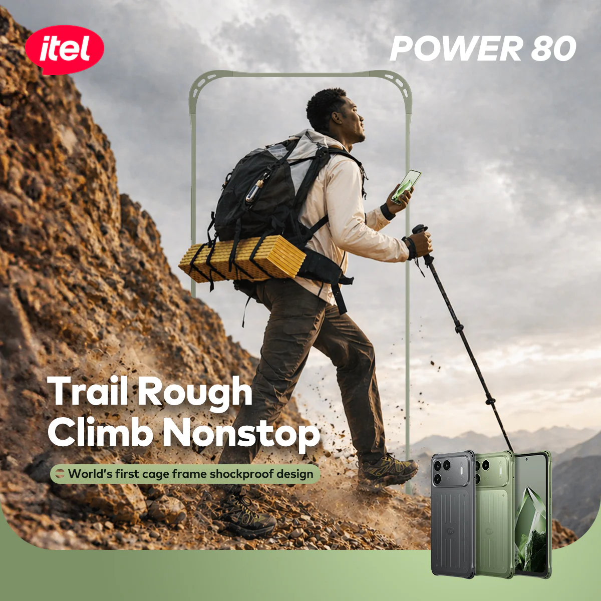 itel Power 80 Smartphone – 7000mAh Long-Life Battery, IP68 & IP69 Waterproof, 2m Military-Grade Protection - Image 6