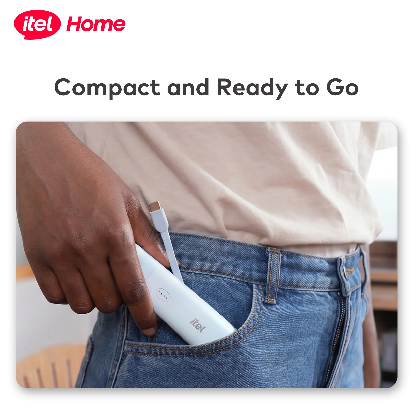 itel PowerEasy1 5000 A1110 Power-Bank 12W Fast Charging Built-in Cable Torch - Image 2