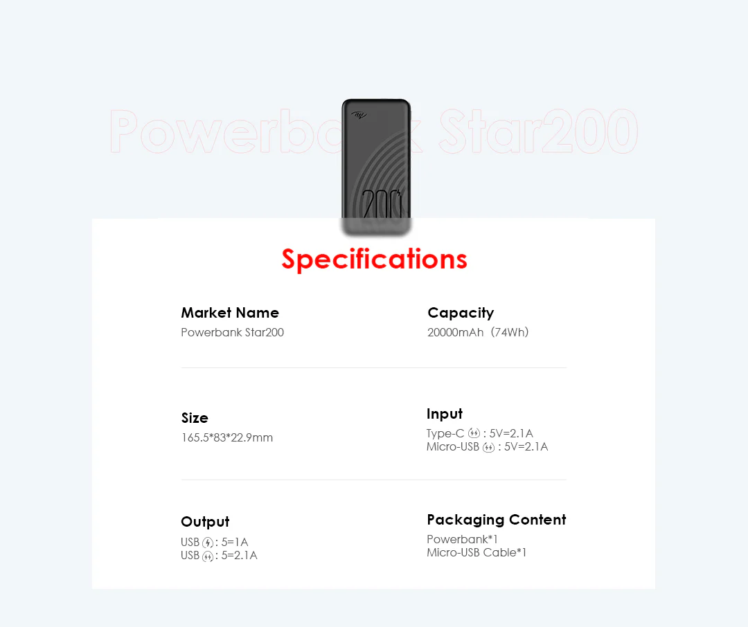 itel Star 200 Powerbank 20000mAh Fast Charging Power Bank - Image 9