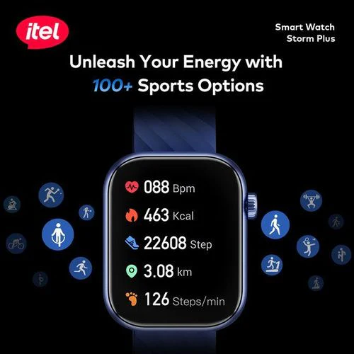 itel Storm Plus SmartWatch ISW-015 – 2.01" HD Display, IP68 Waterproof, Bluetooth Calling, AI Voice Assistant, 100+ Sports Modes - Image 7