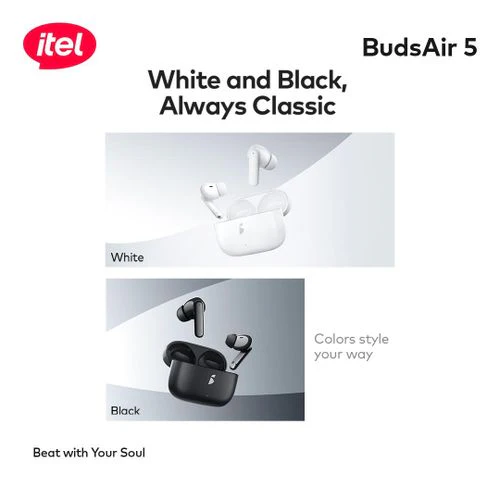 itel TWS BudsAir 5 Earbuds In-Ear Design Deep Bass - Image 4