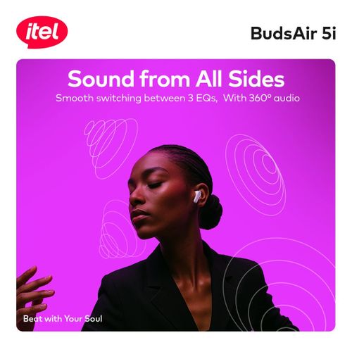 itel TWS BudsAir 5i Earbuds Half In-Ear Design SuperBass - Image 6