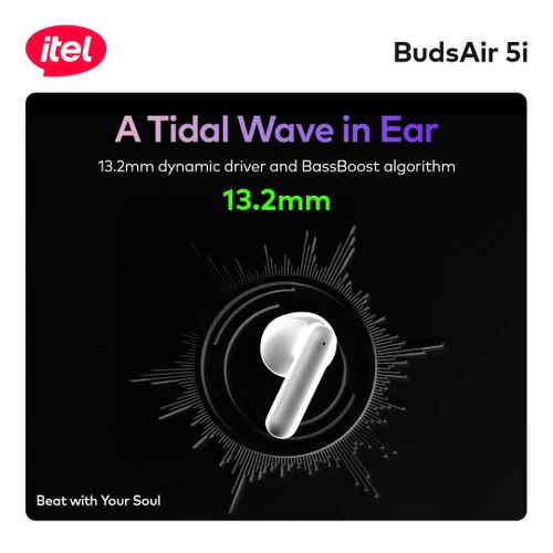 itel TWS BudsAir 5i Earbuds Half In-Ear Design SuperBass - Image 7