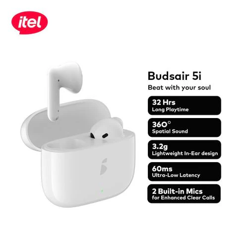 itel TWS BudsAir 5i Earbuds Half In-Ear Design SuperBass - Image 8
