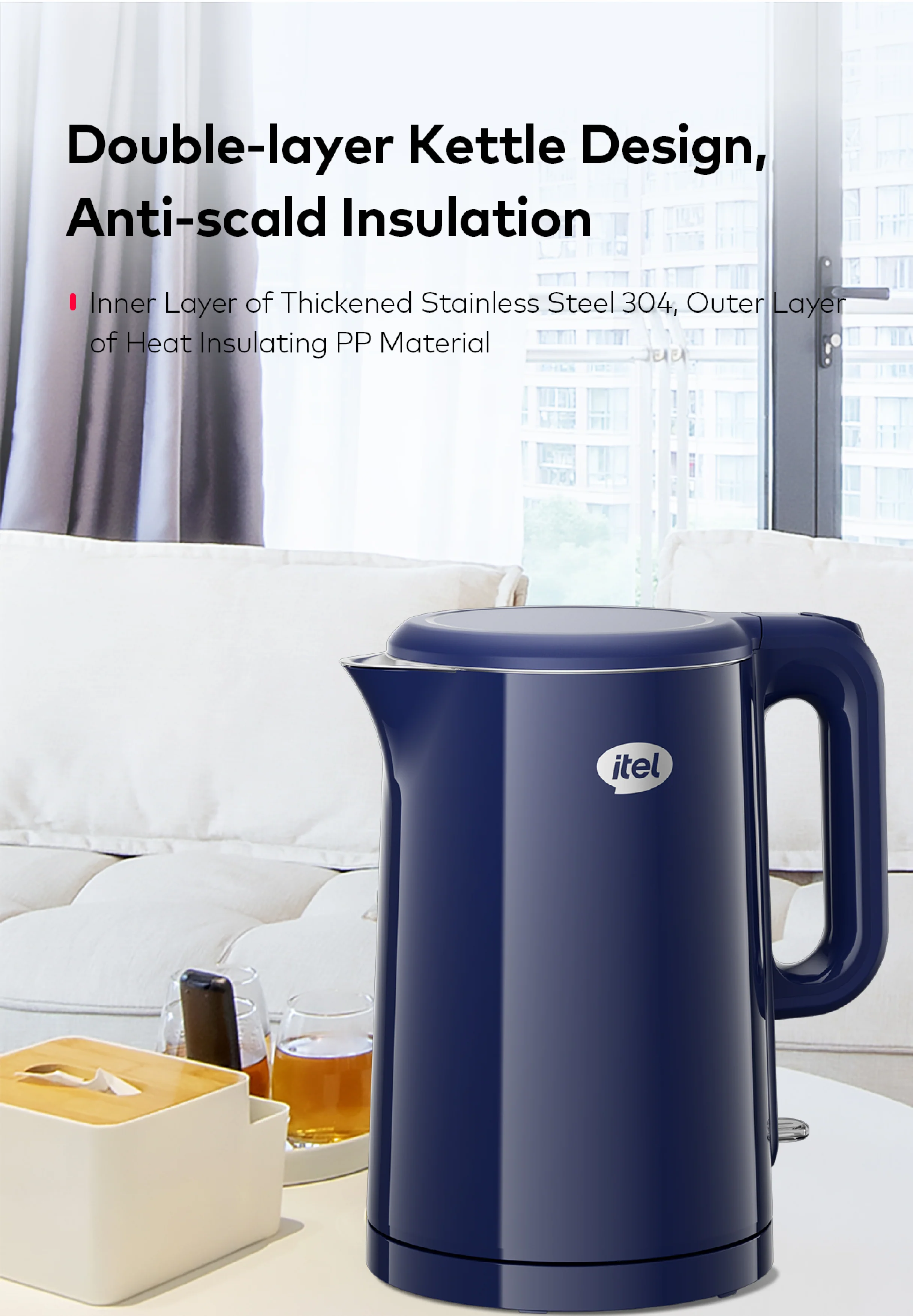 Itel Electric kettle 1A Real 201 stainless steel - Image 6