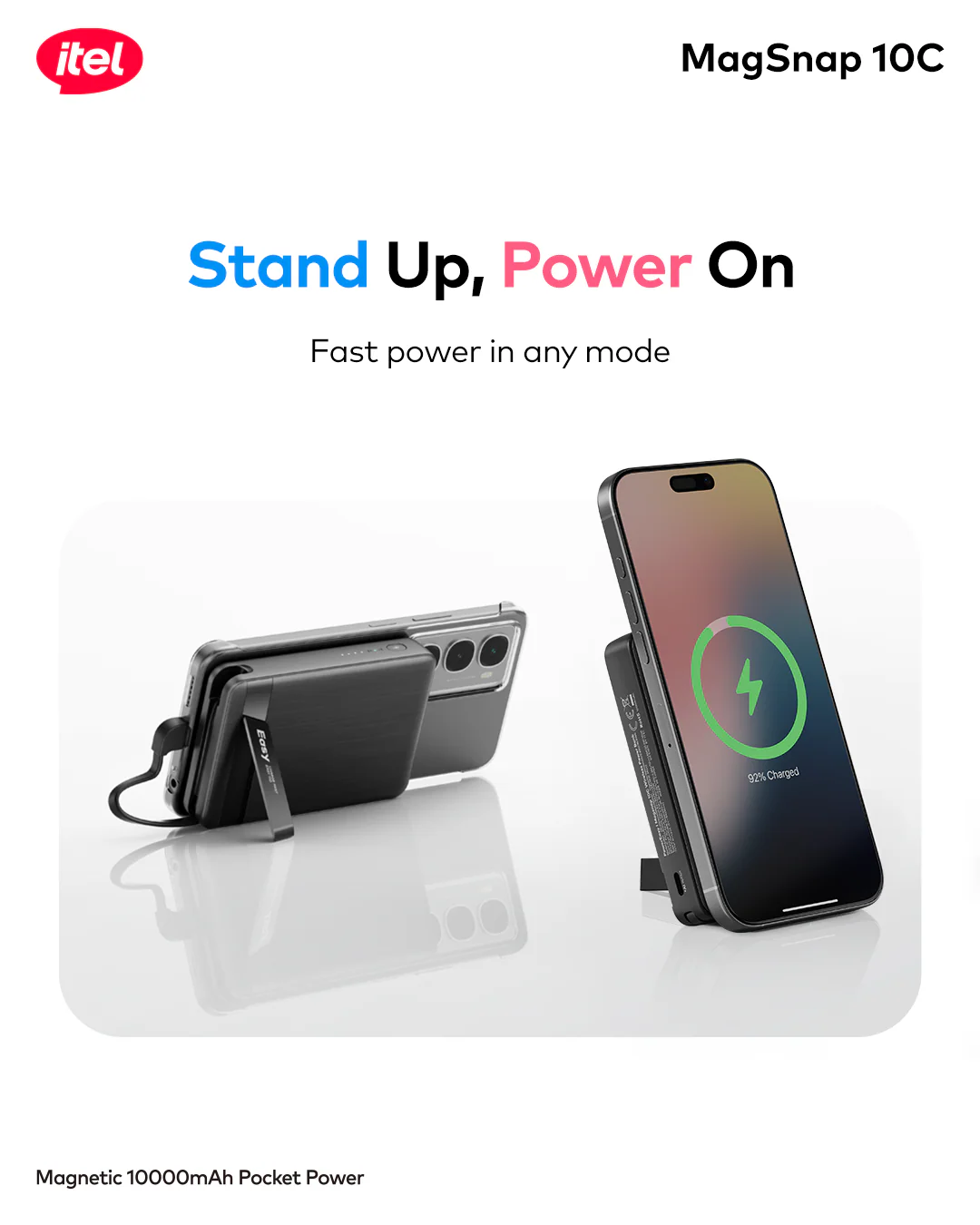 A1820 PowerEasy 1 MagSnap 10C Dual Fast Charger 22.5W + 15W 10000mah 12N Strong Magnetic Hold Built-In Cable - Image 4